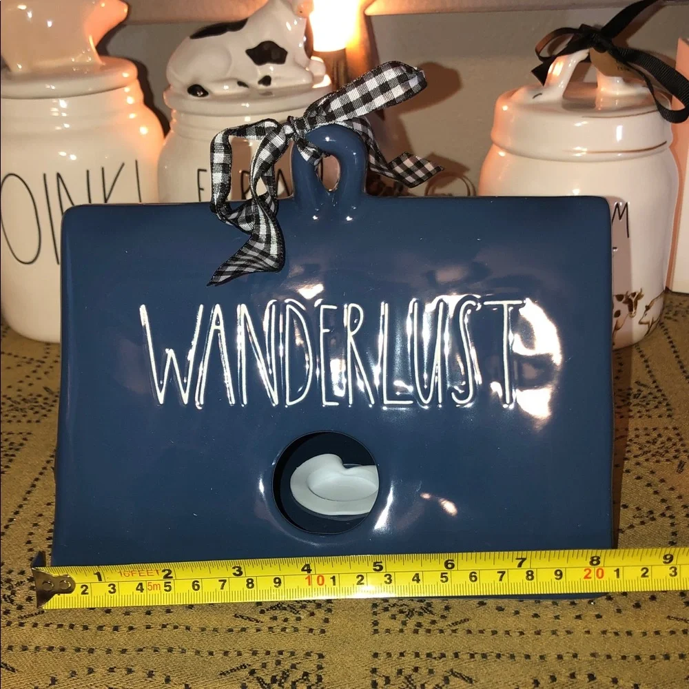 Rae Dunn WANDERLUST Tent Shaped Birdhouse Blue